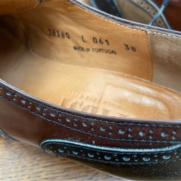 ANTHROPOLOGIE FIDJI PORTUGAL LEATHER BROWN LACE UP HEELED OXFORD - Picture 10 of 16